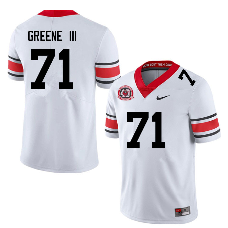 Men #71 Earnest Greene III Georgia Bulldogs College Football Jerseys Sale-40th Anniversary